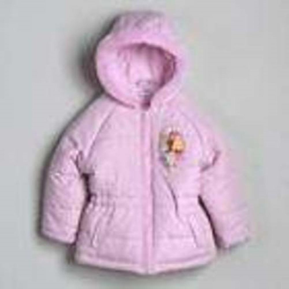 Disney Princess Winter Jacket 3T Girls Pink Hooded Quilted Snow Zip Up Lined